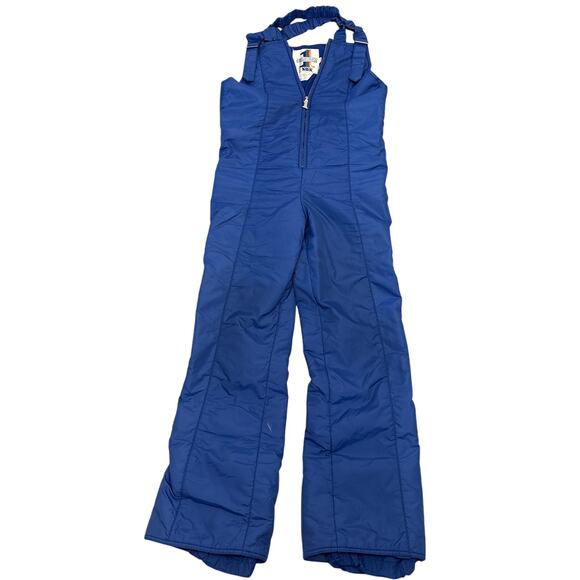 Vintage 70s Number 1 Sun Blue Insulated ski snow bib overall flare pants sz 30 - Picture 1 of 6